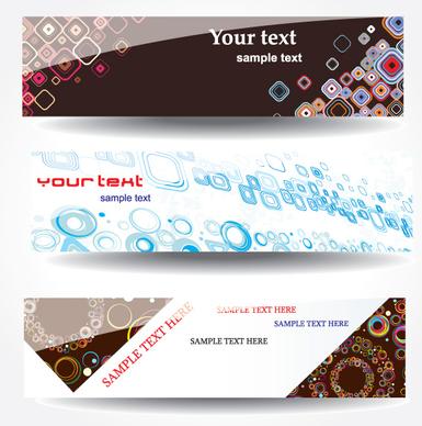 set of different abstract banners design vector