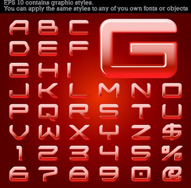 set of different alphabet elements design vector