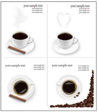 set of different coffee backgrounds vector