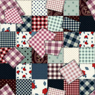 set of different fabric patterns vector