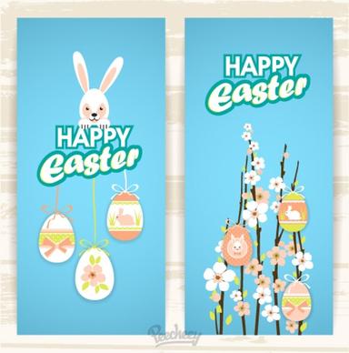 set of easter banners