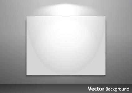 set of empty gallery wall with lights background