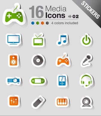 set of eps icon stickers elements