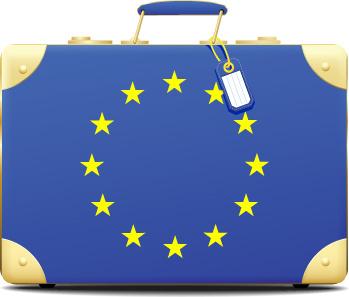 set of european union flag and symbol design vector graphics