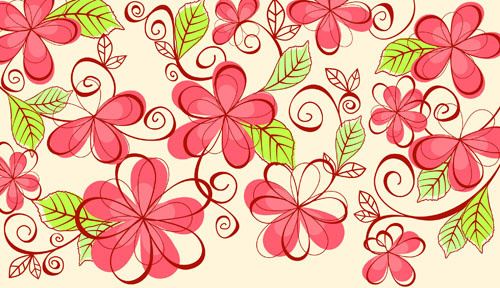 set of floral patterns elements vector