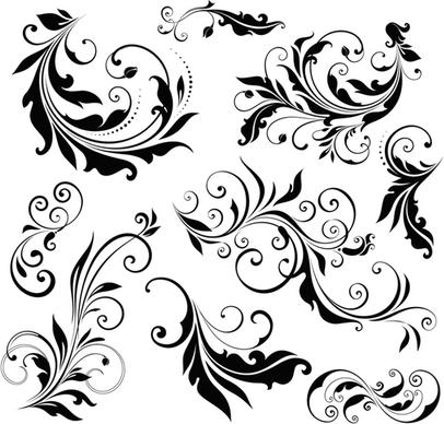 set of floral vector
