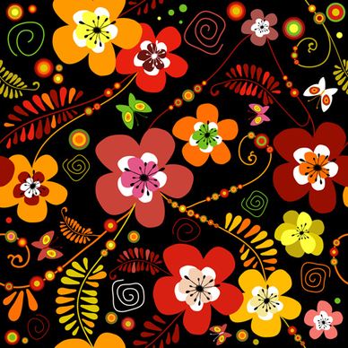 set of flower pattern vector art