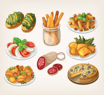 set of food illustration vectors