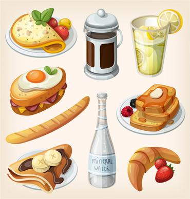set of food illustration vectors