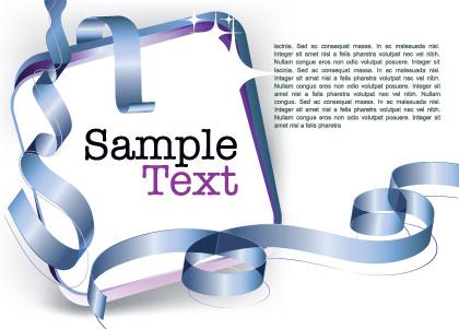 set of frame with ribbon vector graphics