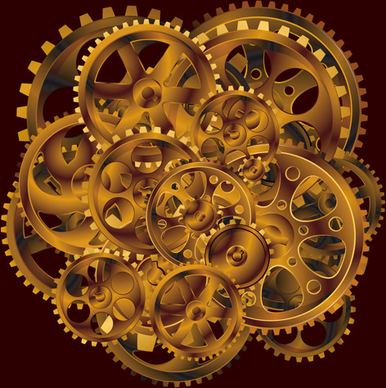 set of gears assemble vector backgrounds