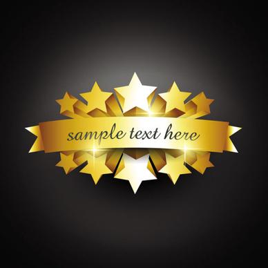 set of gold color badges8 labels vector