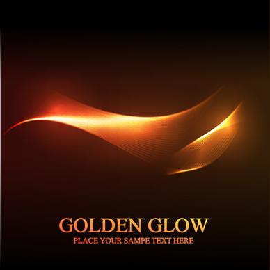 set of golden glow backgrounds vector graphic