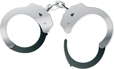 set of handcuffs design elements vector