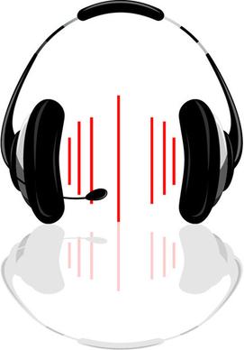 set of headphone elements vector