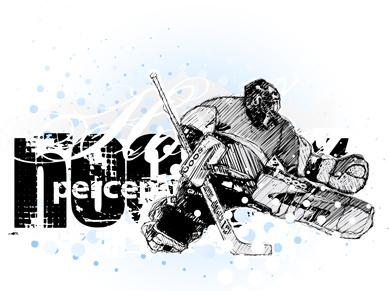 set of hockey design elements vector