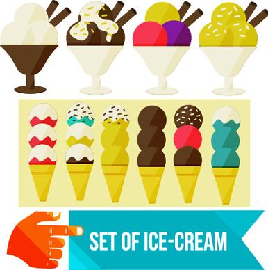set of ice cream vector