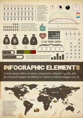 set of infographics design elements vector