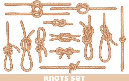 set of knots borders elements vector