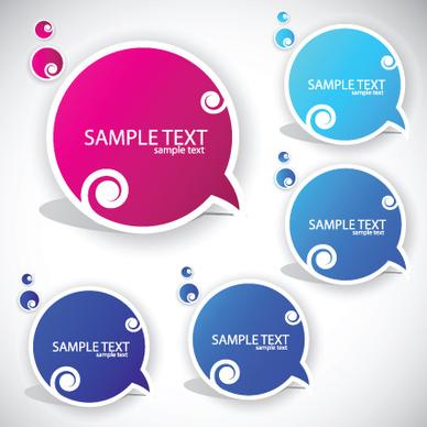 set of label cloud for text stickers vector