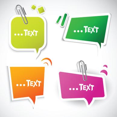 set of label cloud for text stickers vector