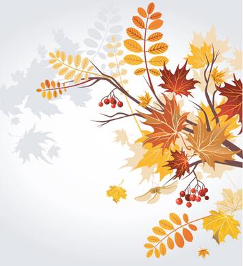 set of leaf fall vector backgrounds vector