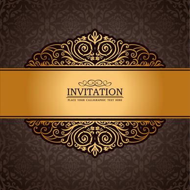 set of luxury invitation background elements vector