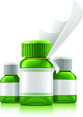 set of medicines elements vector graphics