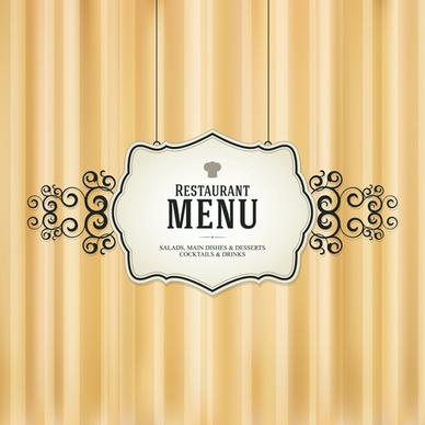 set of menu cover design vector