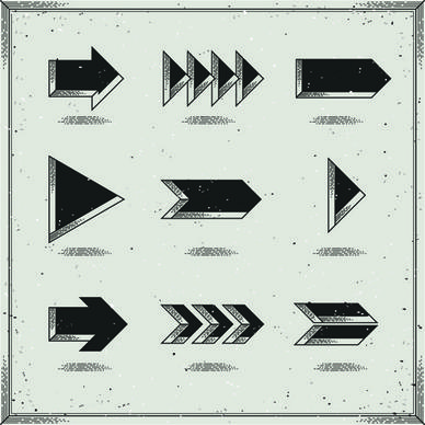 set of modern arrows design vector