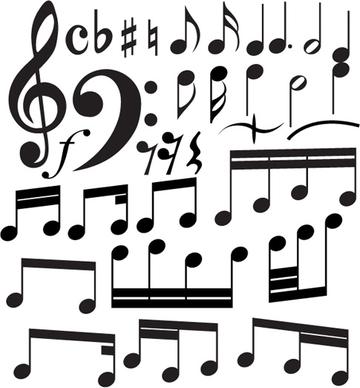 set of music elements vector graphic