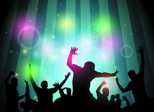 set of music party people design vector