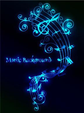 set of musical backgrounds vector graphic