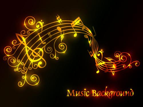 set of musical backgrounds vector graphic