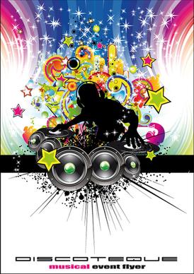 set of musical event flyer cover vector