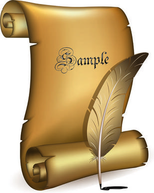 set of old parchment scrolls vector