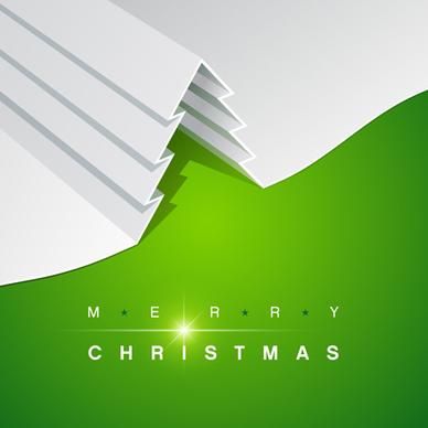 set of origami xmas greeting cards design vector