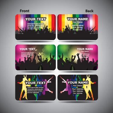 set of party cards elements vector