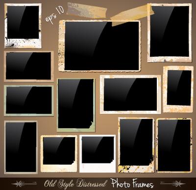 set of polaroid photo frames vector
