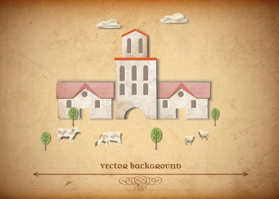 set of puzzle house vector background