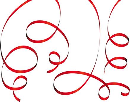 set of red christmas ribbons elements vector