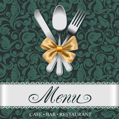 set of restaurant menu cover background vector