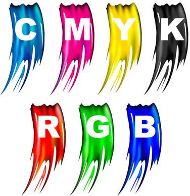 set of rgb color elements vector