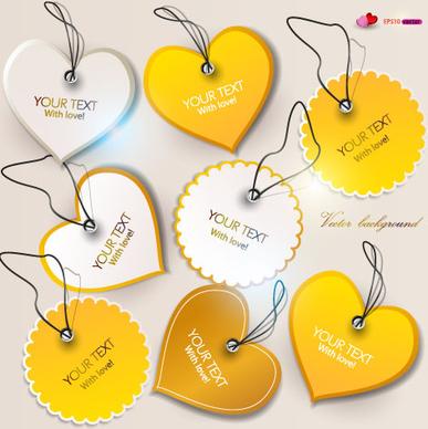 set of romantic and love labels vector
