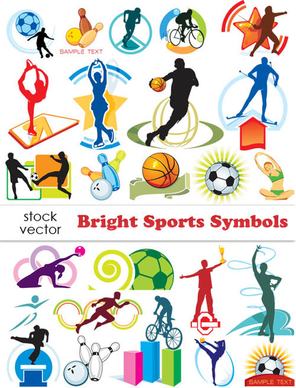 set of sports symbols vector