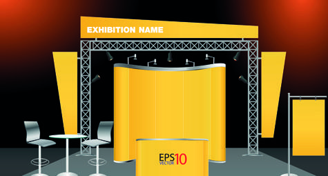 set of trade exhibition and promotion vector