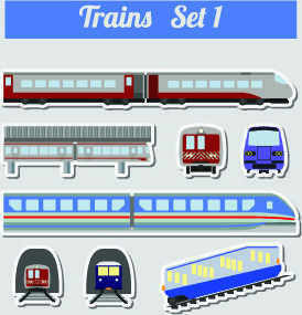 set of transportation stickers vector