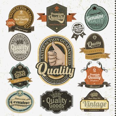 set of vintage badges8 labels vector
