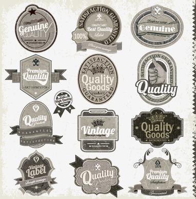 set of vintage badges8 labels vector