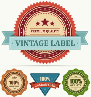 set of vintage business labels vector